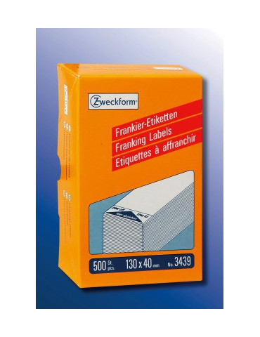 frankeeretiket Zweckform wit 130x40mm 1 etiket per vel 500 vel