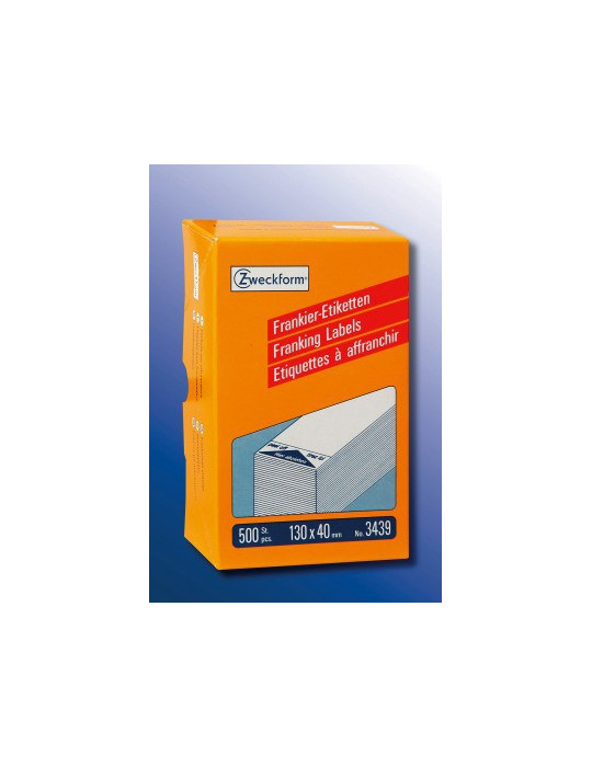 Étiquettes pour affranchisement 130x40mm 1 et. par flle 500 flles