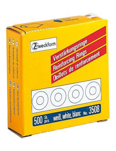 Versterkingsringen Zweckform wit, doorsnee 13mm, 500st.