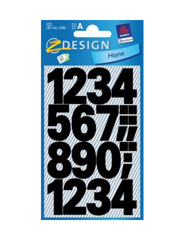 cijferetiket Z-design Home pakje a 2 vel watervast zwart