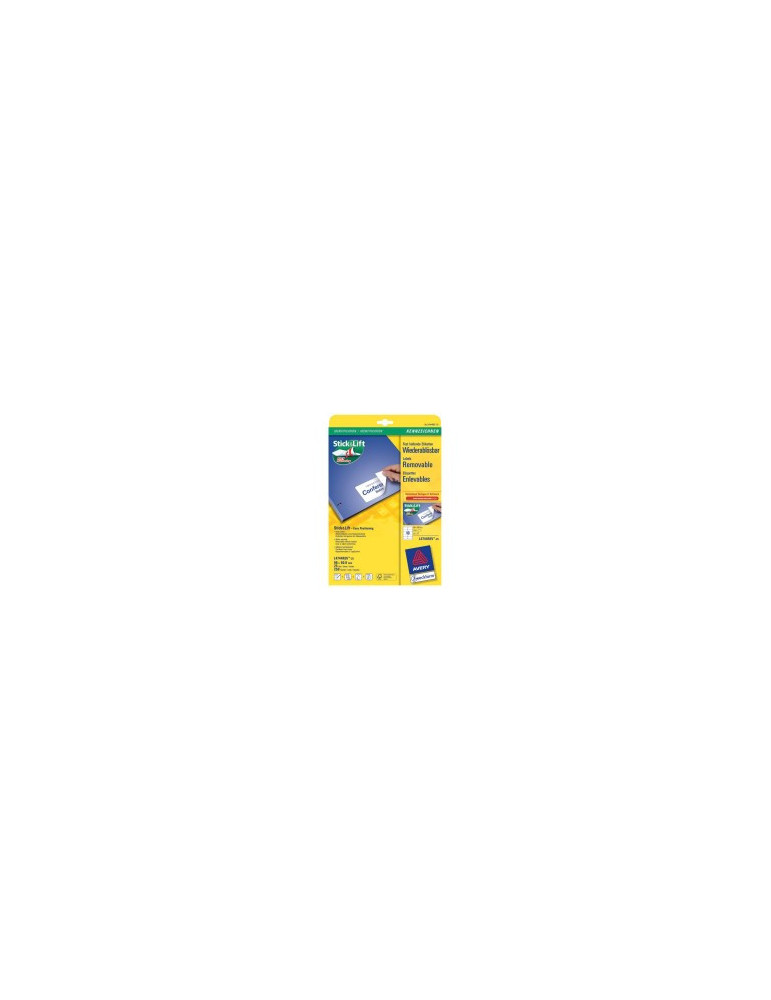 Etiquette ILC Avery 96x50,8mm blanche NP 25 feuilles 10 et. par feuill