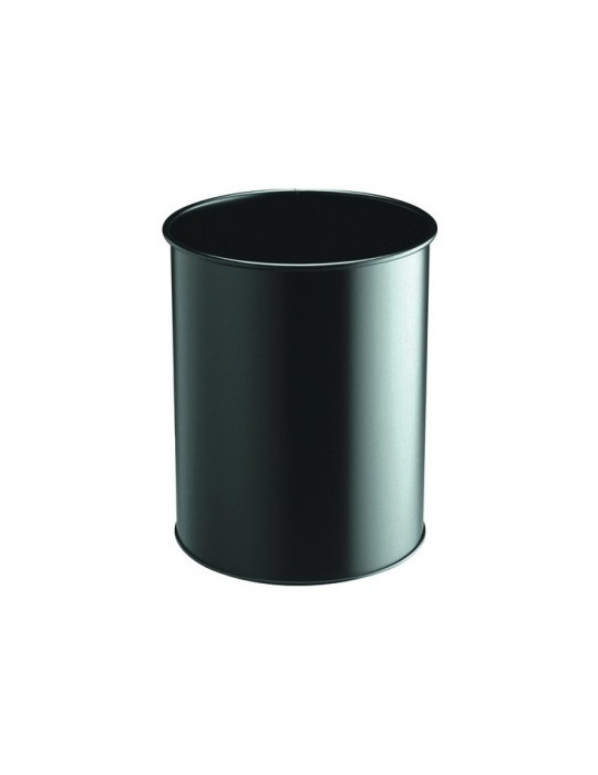 Corbeille à papier ronde ajourée de 15L noir