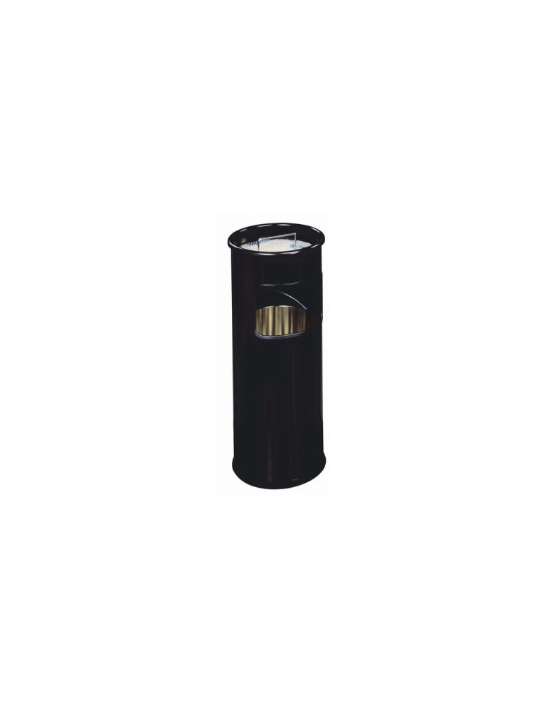 Cendrier rond en métal avec sable 17L noir