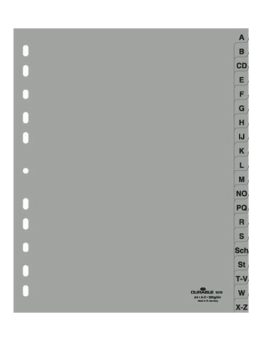 TABBLADEN A4 A-Z PP GRIJS