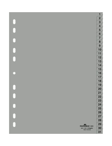 TABBLADEN A4 1-31 PVC GRIJS £