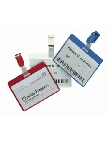 BADGE CLIP 60X90 ROUGE HOR/25