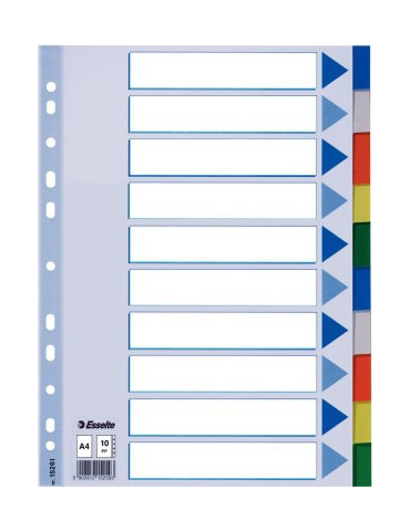 Esselte Standard intercalaire PP A4 10onglets multicolore
