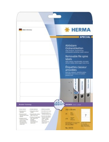 ÉTIQU. CLASSEUR AMOVIB. A4 25 192x38 BLC