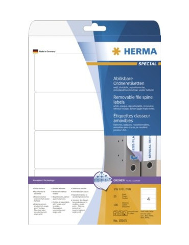ÉTIQU. CLASSEUR AMOVIB. A4 25 192x61 BLC