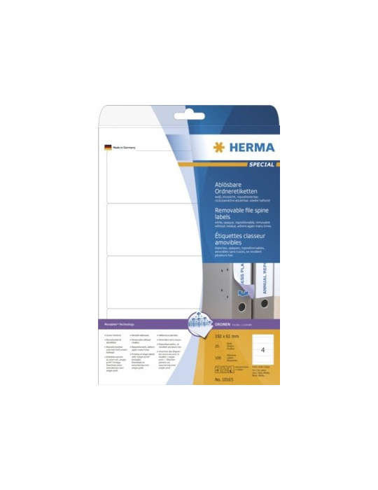 ÉTIQU. CLASSEUR AMOVIB. A4 25 192x61 BLC