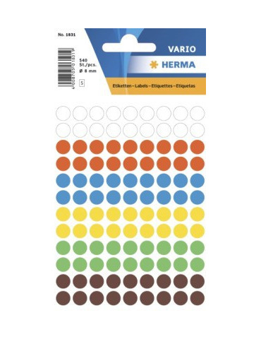 VARIO ÉTIQUETTES COULEURS ASS. Ø8