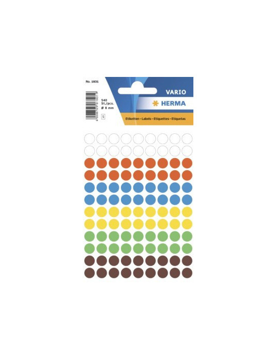 VARIO ÉTIQUETTES COULEURS ASS. Ø8