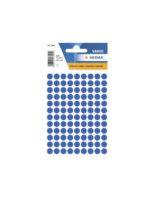 VARIO ÉTIQUETTES BLEUES FONCÉES Ø8