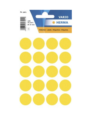 VARIO ÉTIQUETTES JAUNES Ø19