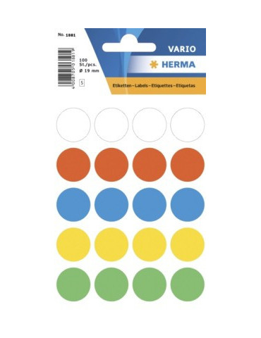 VARIO ÉTIQUETTES COULEURS ASS. Ø19