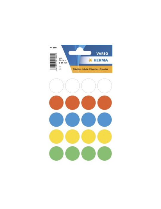 VARIO ÉTIQUETTES COULEURS ASS. Ø19