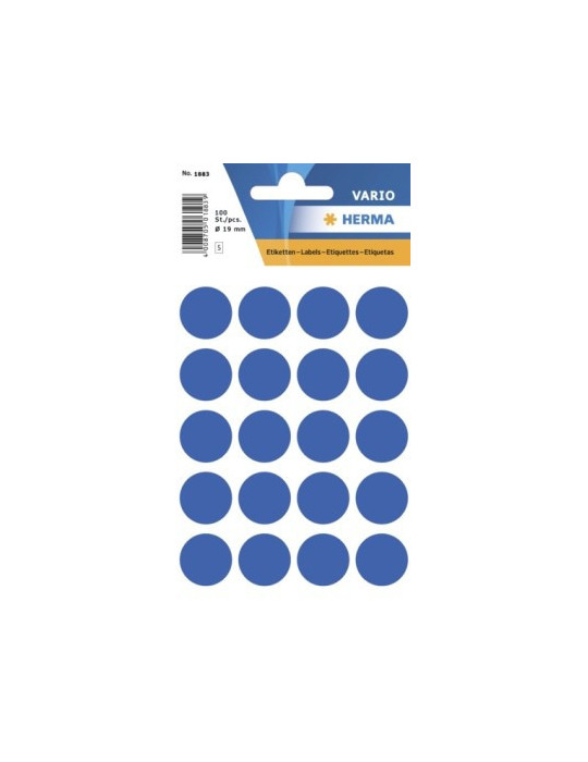 VARIO ÉTIQUETTES BLEUES FONCÉ Ø19