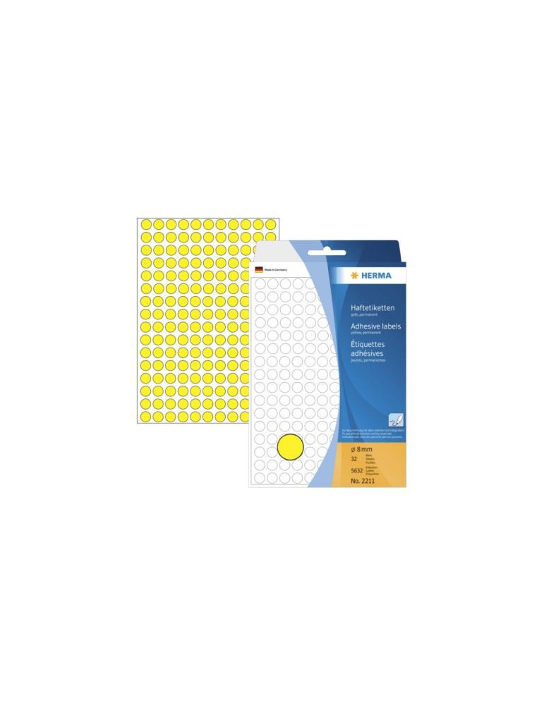 ÉTUI BUREAU ÉTIQUETTES Ø8 JAUNES