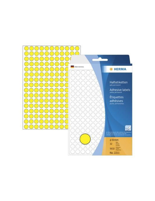 ÉTUI BUREAU ÉTIQUETTES Ø8 JAUNES