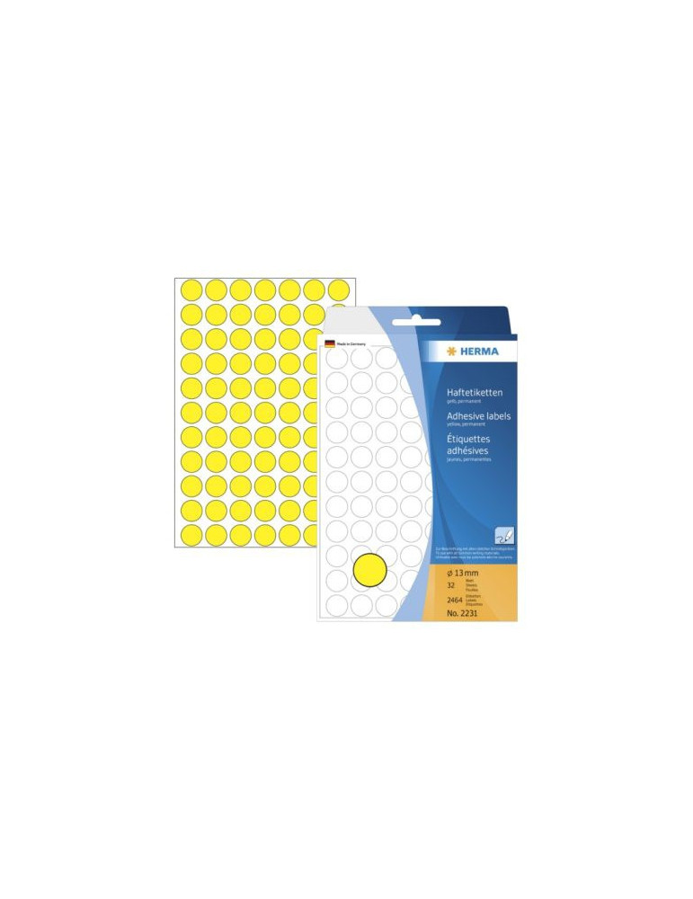 ÉTUI BUREAU ÉTIQUETTES Ø13 JAUNES