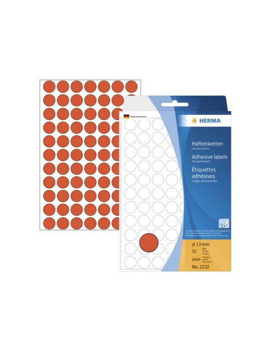 ÉTUI BUREAU ÉTIQUETTES Ø13 ROUGES