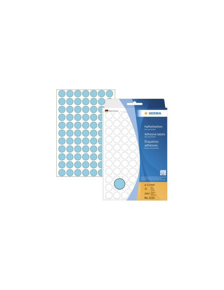 ÉTUI BUREAU ÉTIQUETTES Ø13 BLEUES