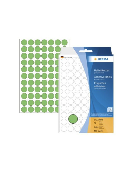 ÉTUI BUREAU ÉTIQUETTES Ø13 VERTES
