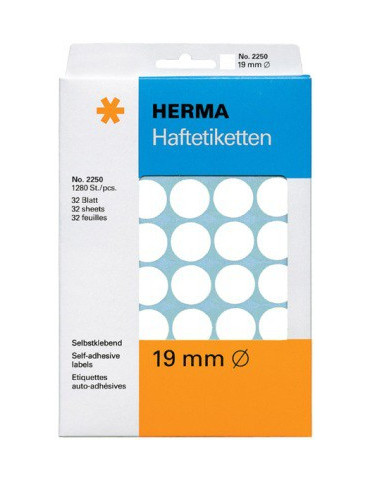 ÉTUI BUREAU ÉTIQUETTES Ø19 BLANCHES