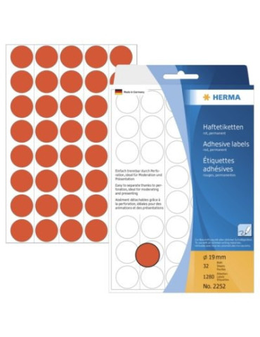 ÉTUI BUREAU ÉTIQUETTES Ø19 ROUGES