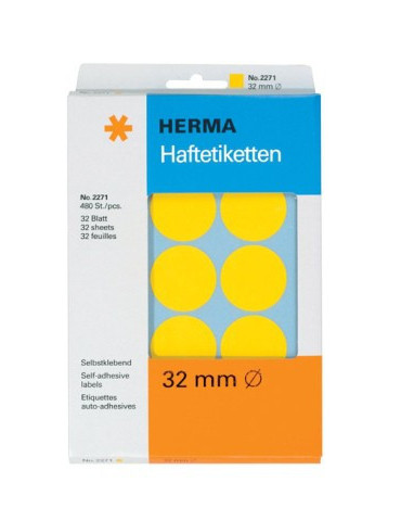 ÉTUI BUREAU ÉTIQUETTES Ø32 JAUNES