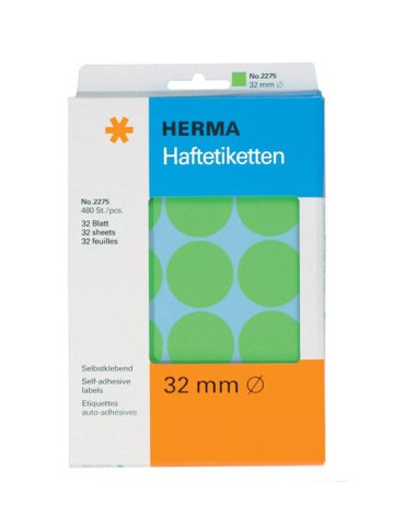 ÉTUI BUREAU ÉTIQUETTES Ø32 VERTES