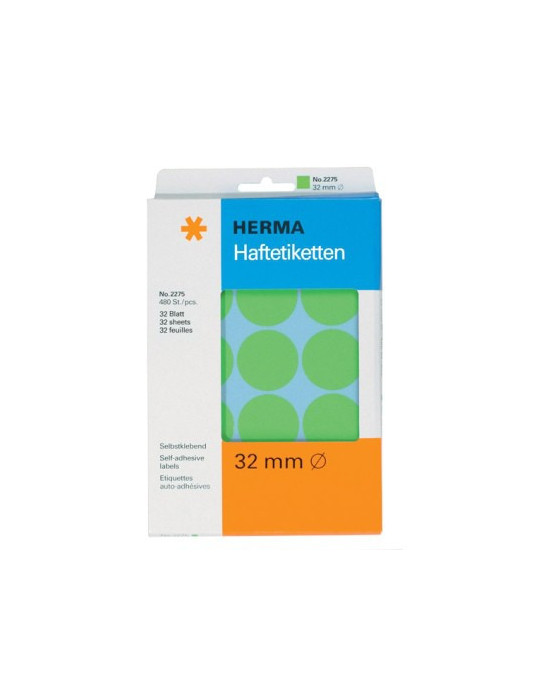 ÉTUI BUREAU ÉTIQUETTES Ø32 VERTES