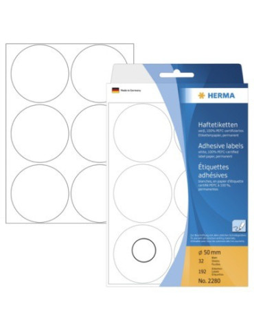 ÉTUI BUREAU ÉTIQUETTES Ø50 BLANCHES