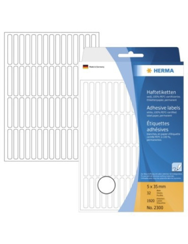 ÉTUI BUREAU ÉTIQUETTES 5x35 BLANCHES