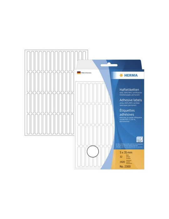 ÉTUI BUREAU ÉTIQUETTES 5x35 BLANCHES