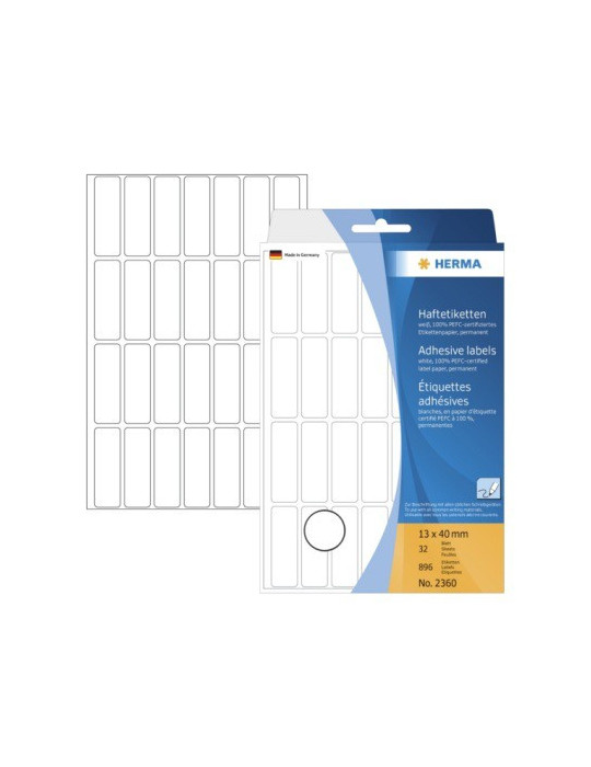 ÉTUI BUREAU ÉTIQUETTES 13x40 BLANCHES