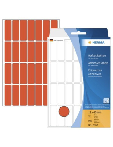 ÉTUI BUREAU ÉTIQUETTES 13x40 ROUGES