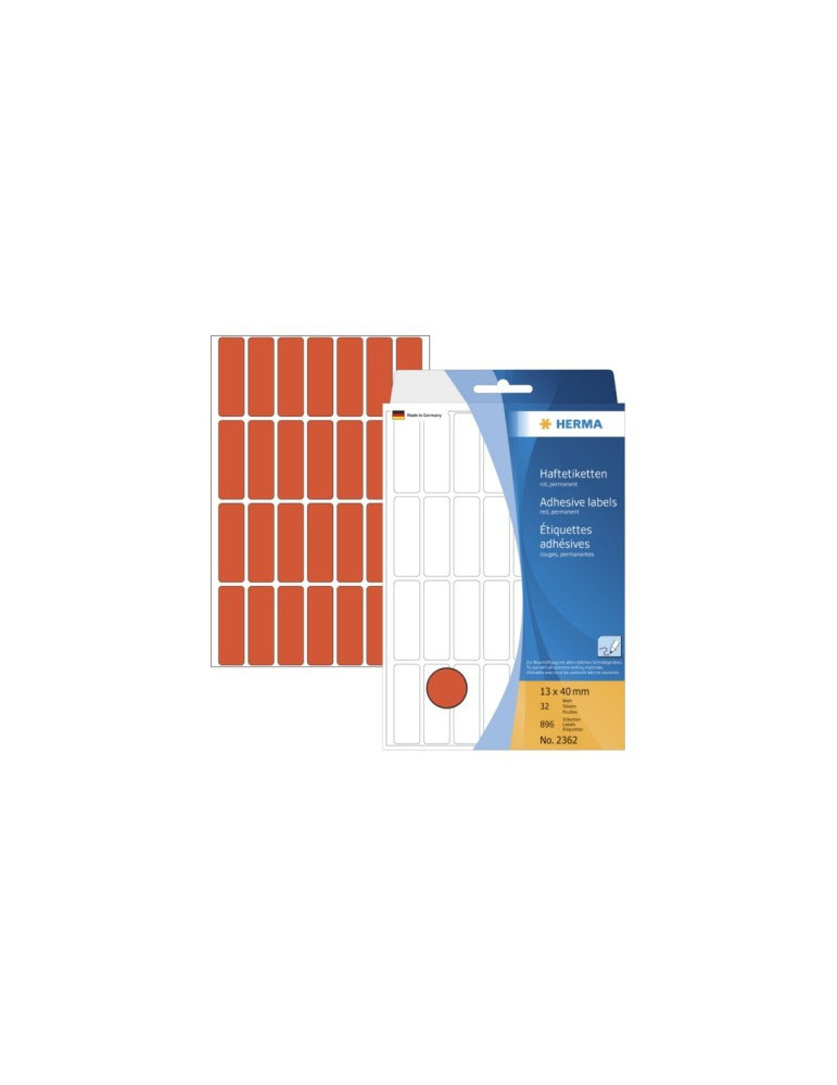 ÉTUI BUREAU ÉTIQUETTES 13x40 ROUGES