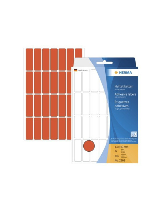 ÉTUI BUREAU ÉTIQUETTES 13x40 ROUGES