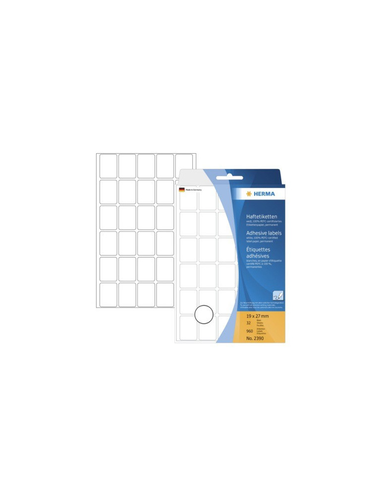 ÉTUI BUREAU ÉTIQUETTES 19x27 BLANCHES