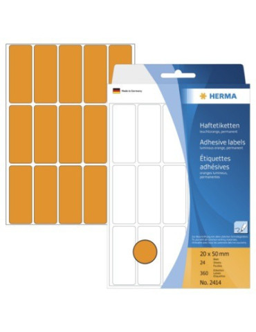 ÉTUI BUREAU ÉTIQUETTES 20x50 ORANGE FLUO