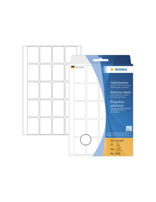 ÉTUI BUREAU ÉTIQUETTES 22x32 BLANCHES