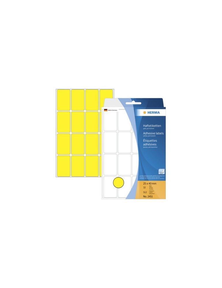 ÉTUI BUREAU ÉTIQUETTES 25x40 JAUNES