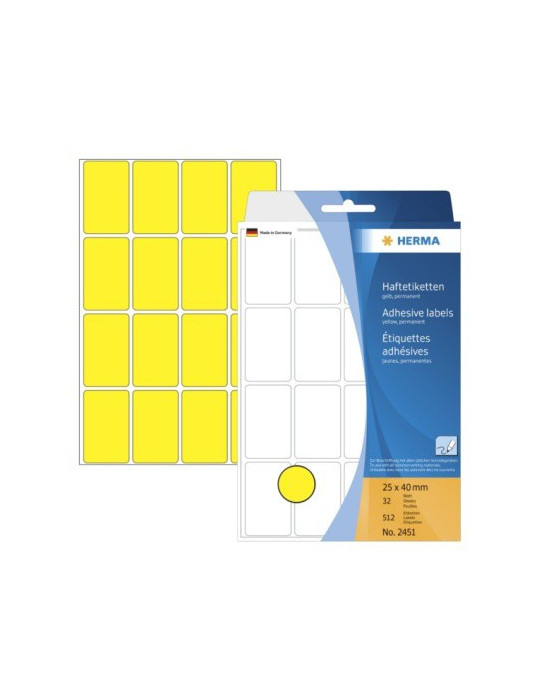 ÉTUI BUREAU ÉTIQUETTES 25x40 JAUNES