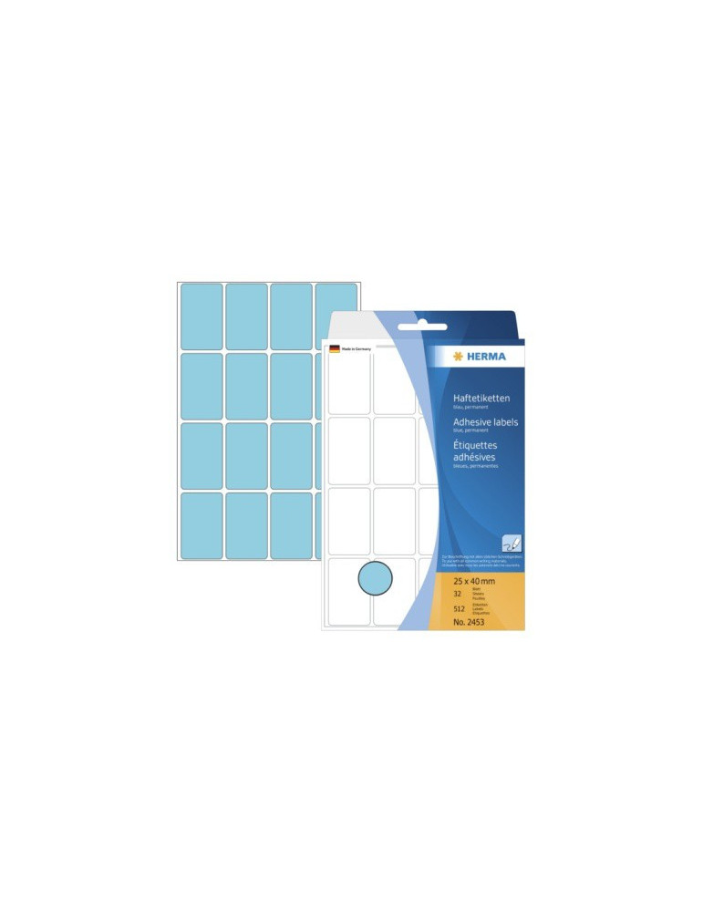 ÉTUI BUREAU ÉTIQUETTES 25x40 BLEUES