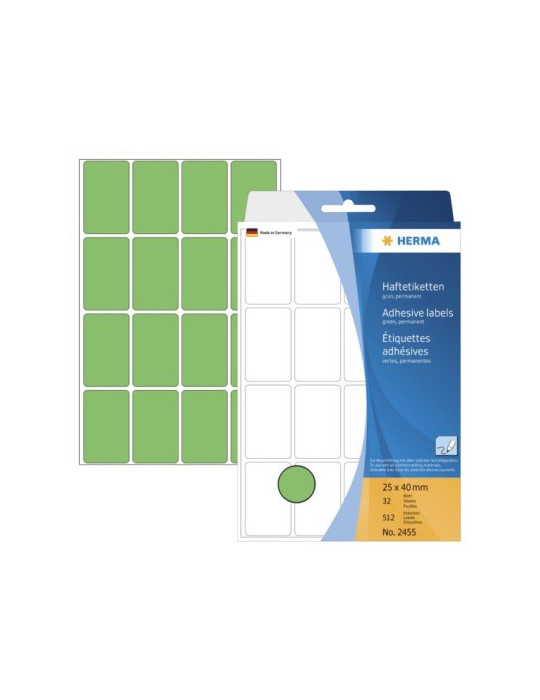 ÉTUI BUREAU ÉTIQUETTES 25x40 VERTES
