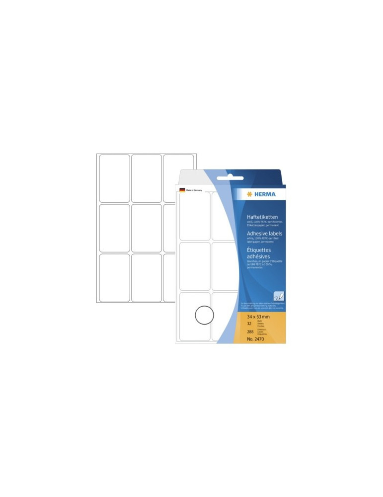 ÉTUI BUREAU ÉTIQUETTES 34x53 BLANCHES