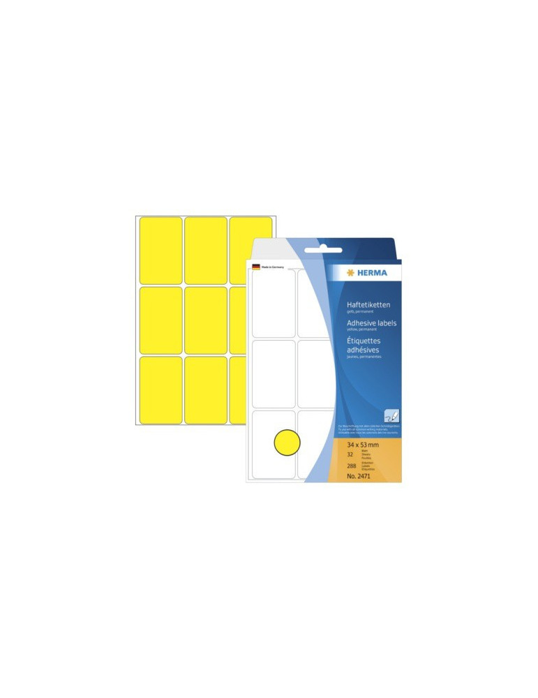 ÉTUI BUREAU ÉTIQUETTES 34x53 JAUNE