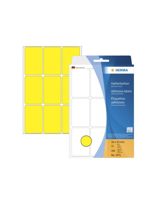 ÉTUI BUREAU ÉTIQUETTES 34x53 JAUNE