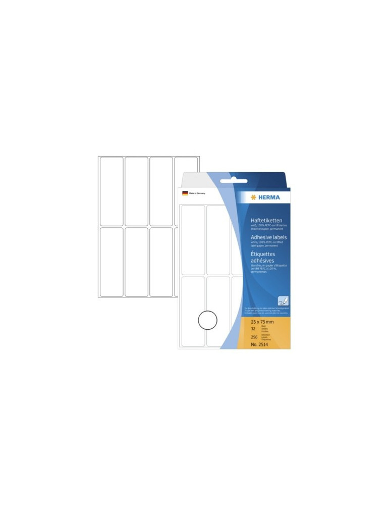 ÉTUI BUREAU ÉTIQUETTES 25x75 BLANC